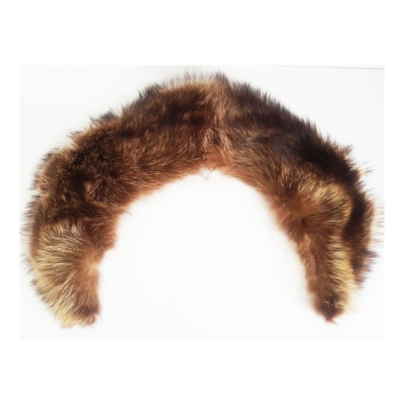 Brown Raccoon Fur Scarf, Vintage Raccoon Fur Collar - Picture 11 of 13